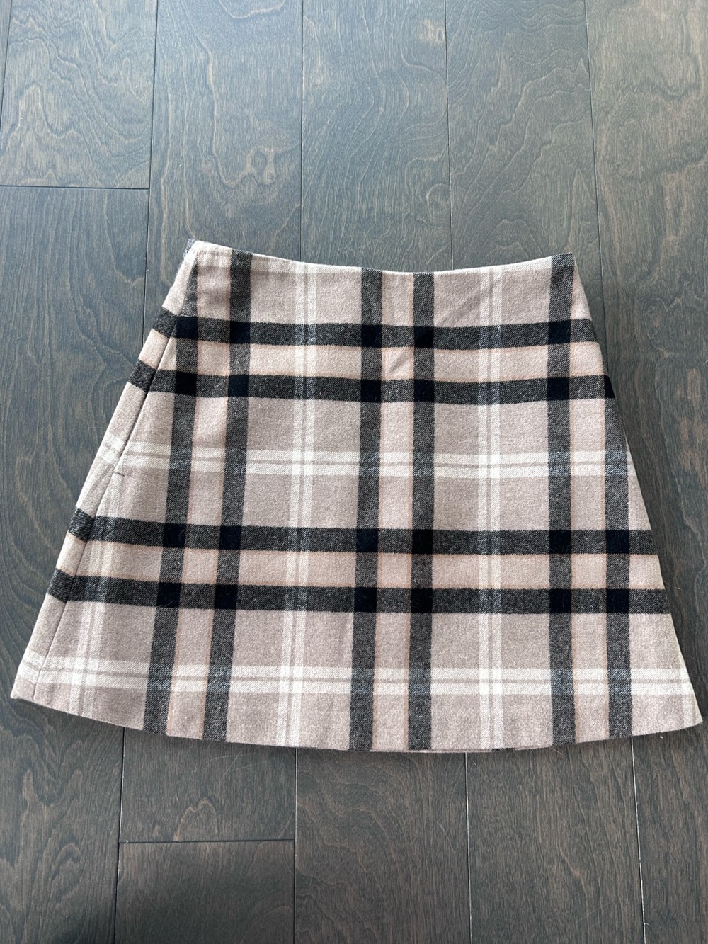 Wilfred Beige and Black Plaid Mini Skirt